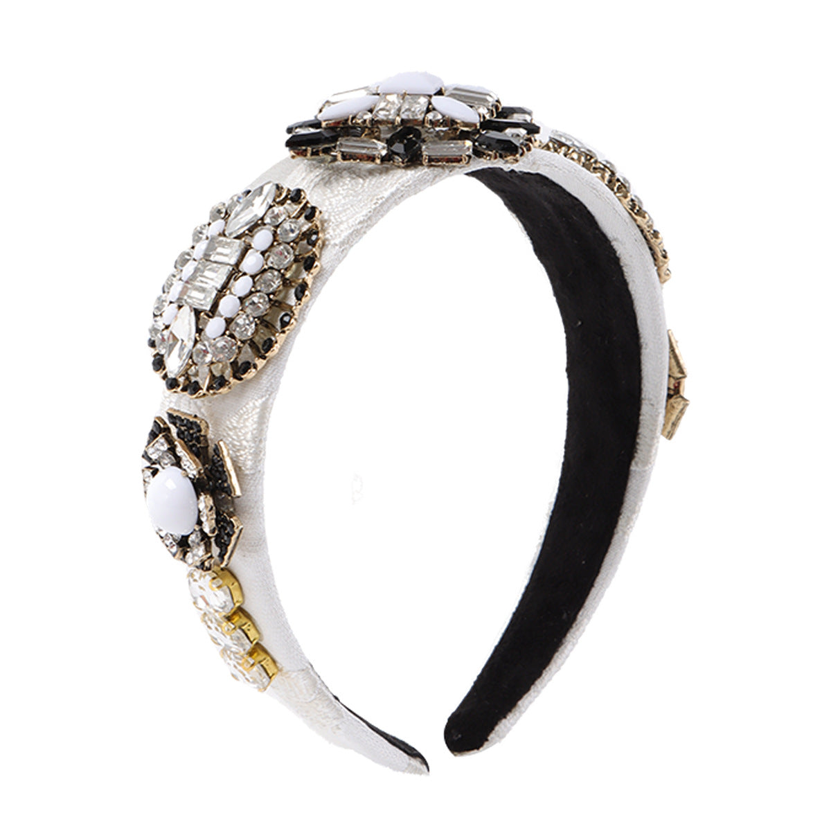 Wholesale Fabric Geometric Inlaid Diamond Hairbands